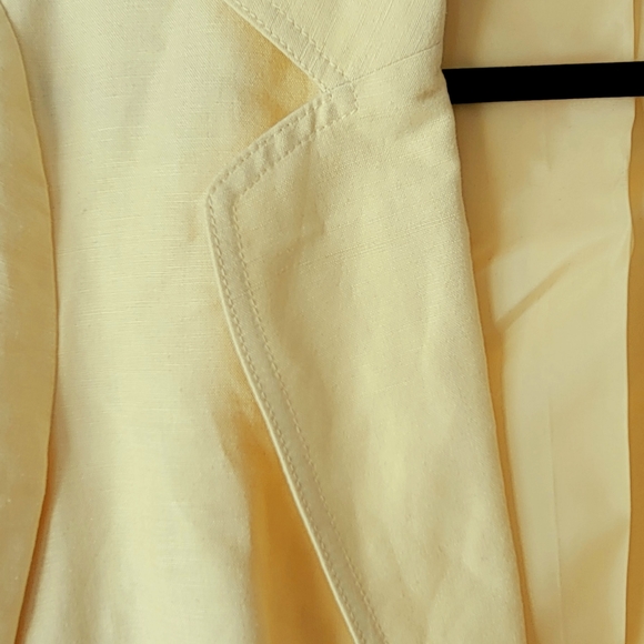Yellow Linen blend Kasper Blazer/Jacket - Size 8 - Picture 5 of 11